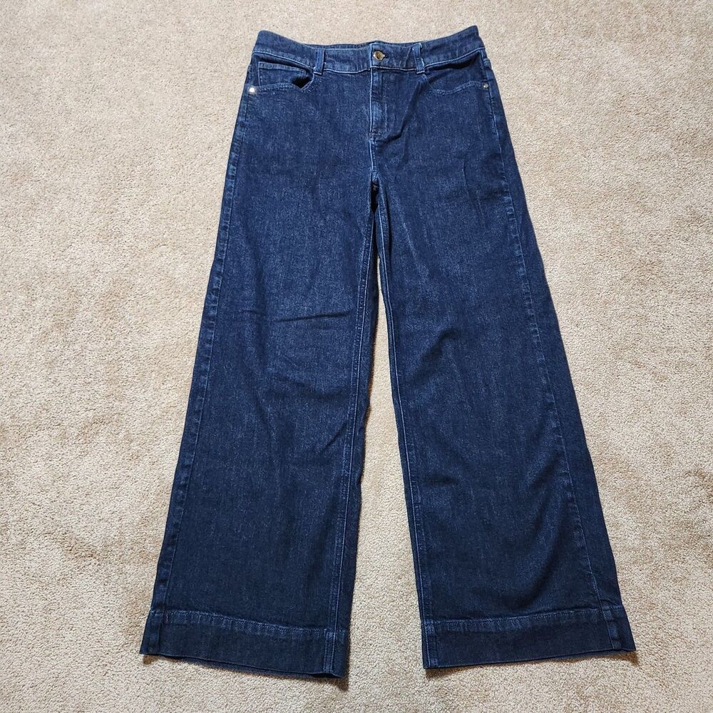 Talbots Jeans Women 8 Juliette Dark Wash Wide Leg Trousers